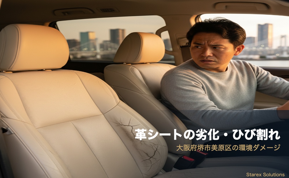 堺市の猛暑による革シート劣化